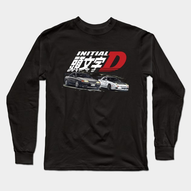 initial d fifth stage Ryosuke Takahashi FC vs Rin Hojo r32 Long Sleeve T-Shirt by cowtown_cowboy